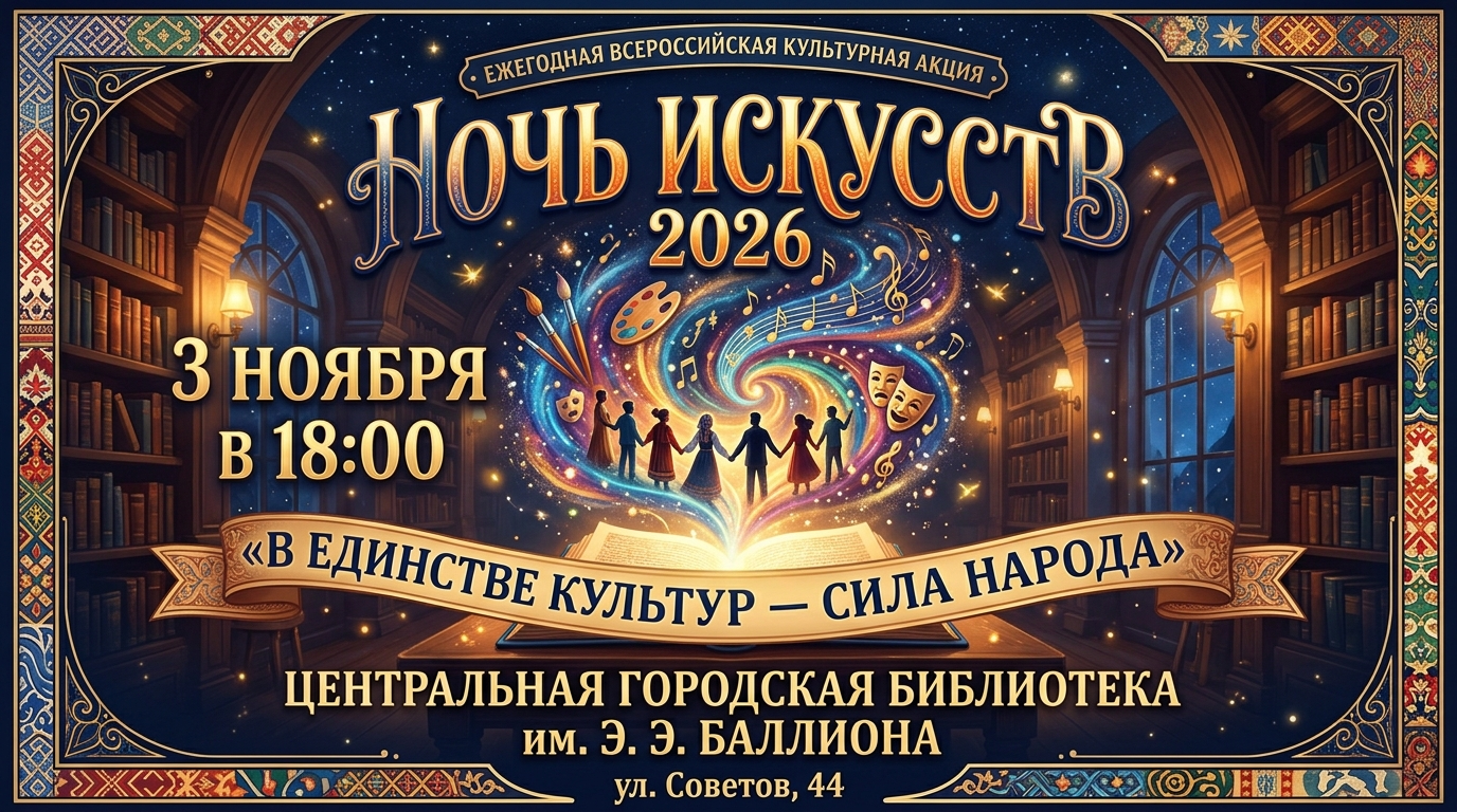Ночь искусств — 2026: «В единстве культур — сила народа» (6+)